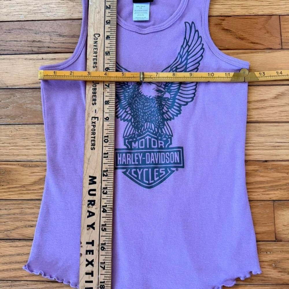 Y2K 2000s style Harley Davidson purple tank top with eagle graphic - Picture 6 of 6